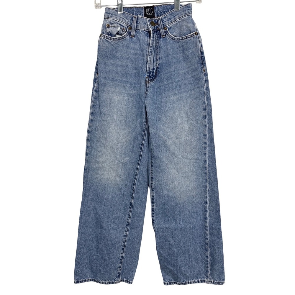 BDG Urban Outfitters Wide Leg Jeans 24 Blue High Rise Denim Baggy - Picture 2 of 10